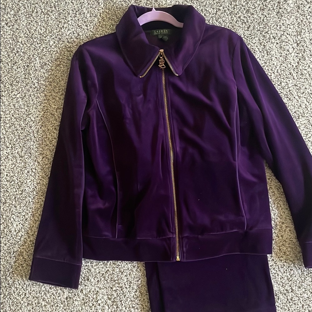 Ralph Lauren Purple Velour Track Suit